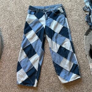Patchwork Ragged Jeans